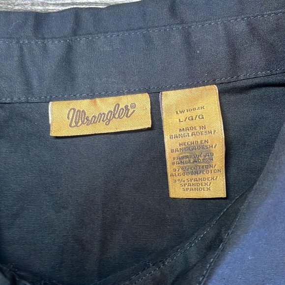 Vintage Wrangler black Pearl Snap Button Shirt western cowboy - Picture 3 of 9